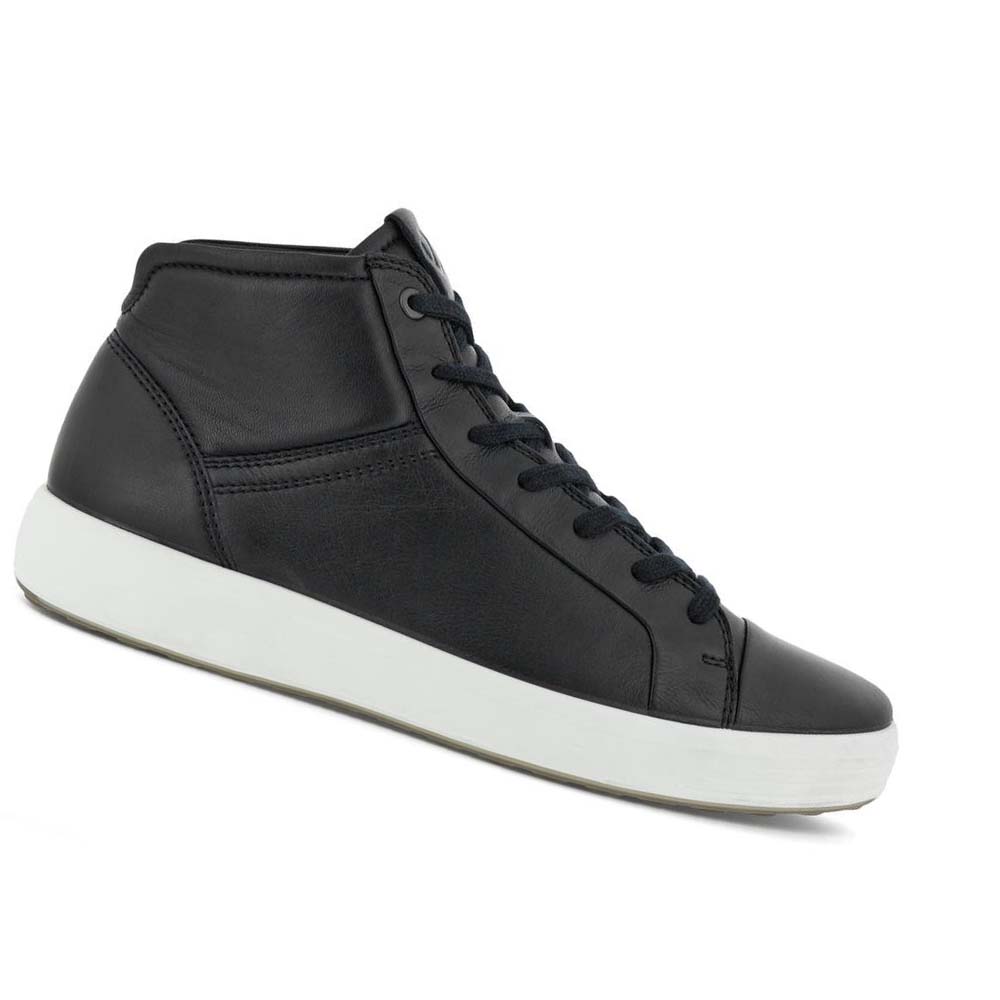 Pánské Tenisky Ecco Soft 7 City Hi-top Černé | CZ 630UZG